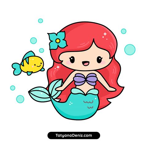 ariel cartoon drawing|draw so cute ariel.